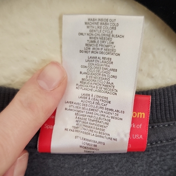 Sweetheart Clothing Dark Gray Sweater with Colorful Heart Accents - Picture 3 of 6